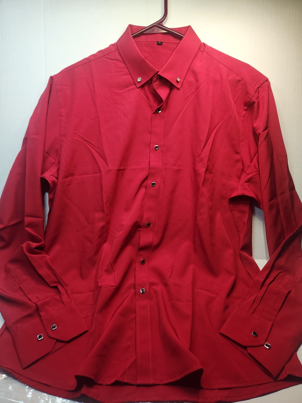Men's Classic Red Dress Shirt - Tailored Button-Down